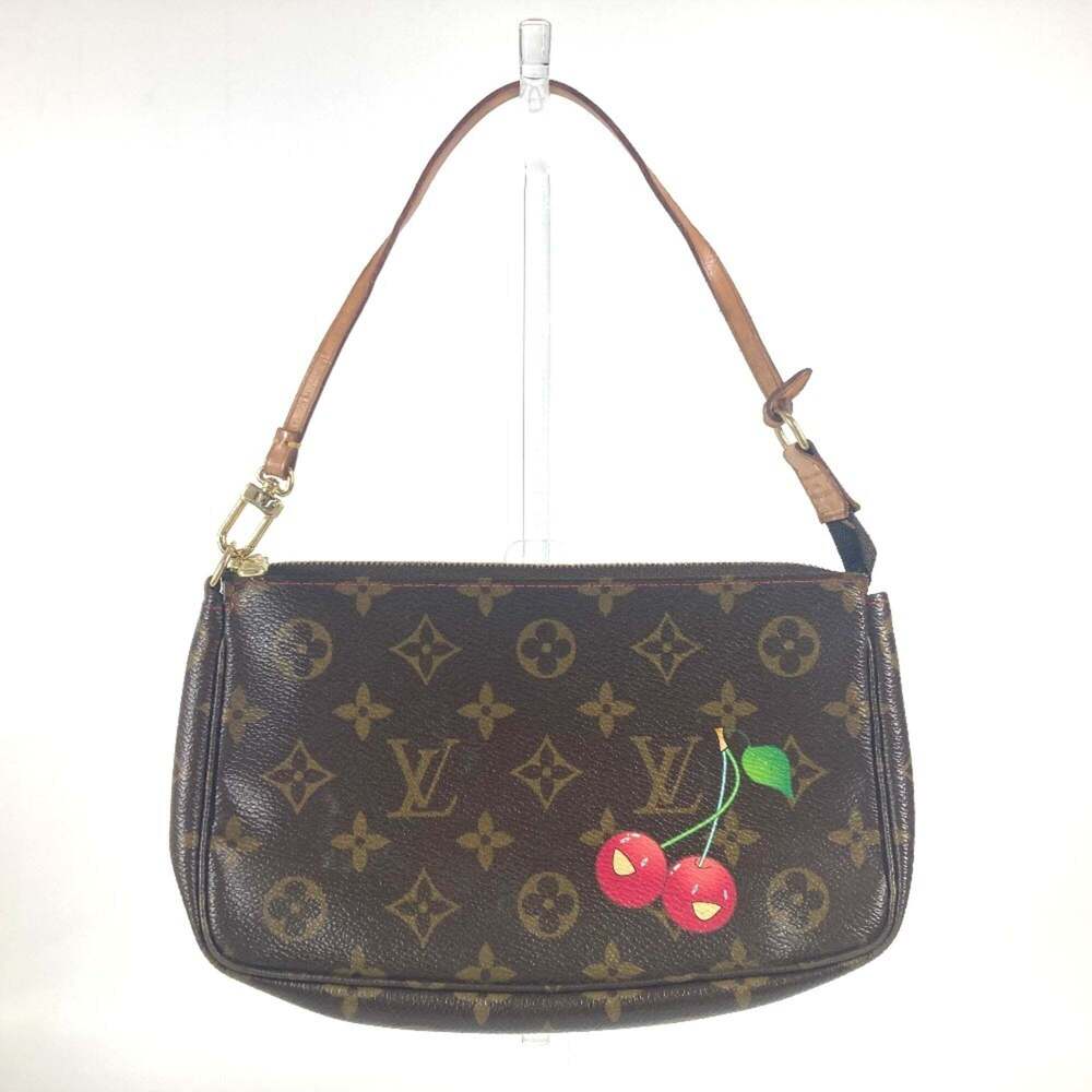 LOUIS VUITTON Authentic Brown Monogram Canvas Pochette Pouch